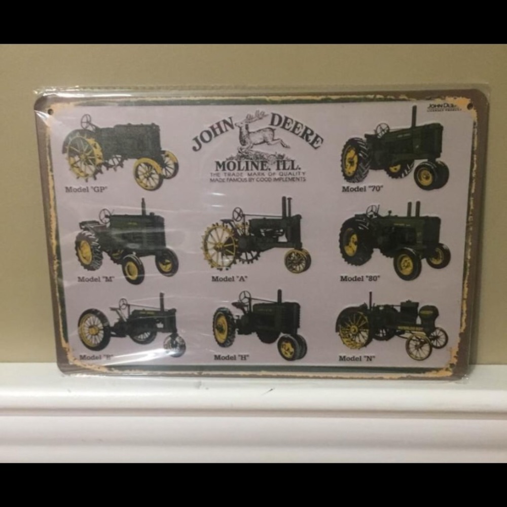 John Deere Reproduced 8 model Metal Tin Sign